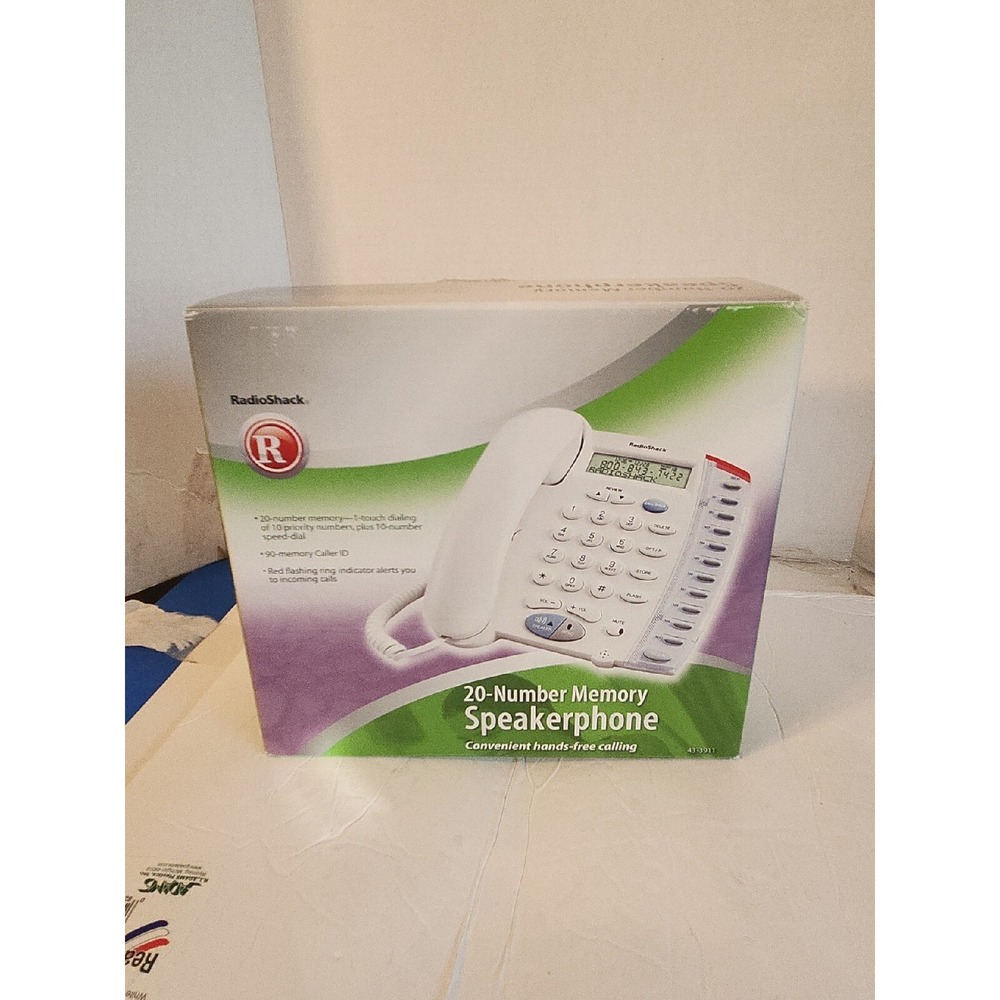 Radio Shack 20 Number Memory Speakerphone Convenient Hands Free Calling 43-3911